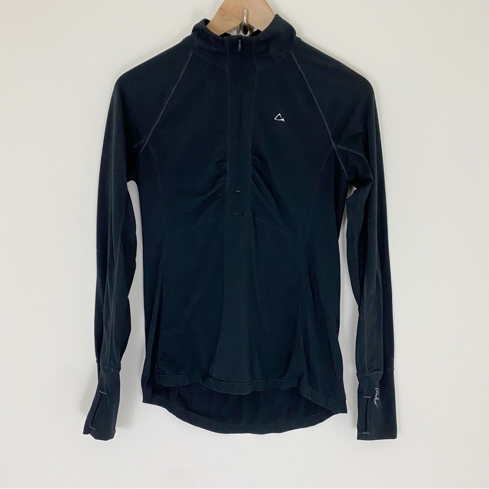 Paradox Size S Top 1/4 Zip Black Merino Wool